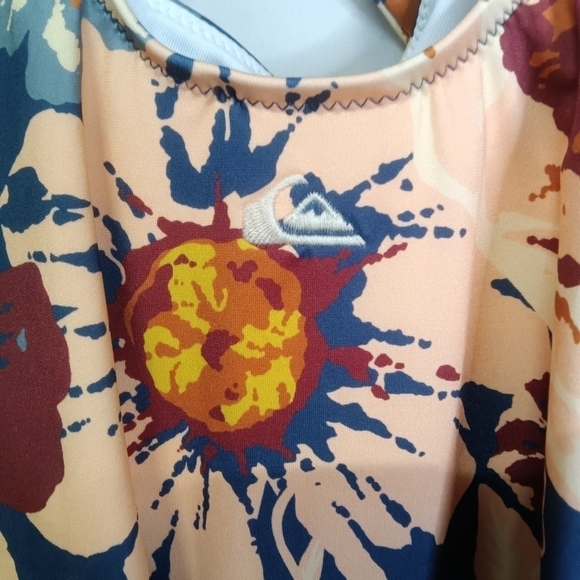 Quiksilver Tie Front One Piece Swimsuit Dark Denim Large NWT - Picture 5 of 13